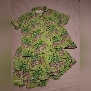 Printfresh APPLE GREEN- TIGER QUEEN Short Pajama Set